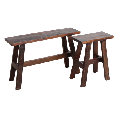Recycled Wood Bench - Industrial 'Bus Stop' Style, Medium
