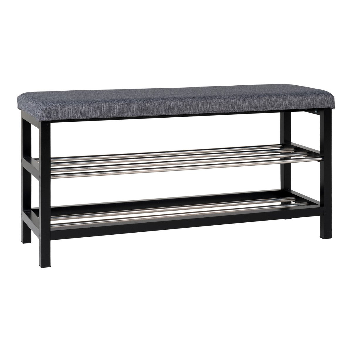 Poplar Storage Bench - Grey Polyester Cushion, 100cm