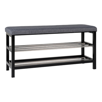 Poplar Storage Bench - Grey Polyester Cushion, 100cm