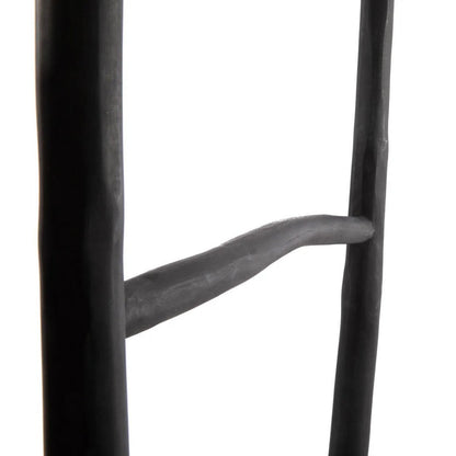 Teak Towel Ladder - Black Finish Minimalist Rack - 165cm