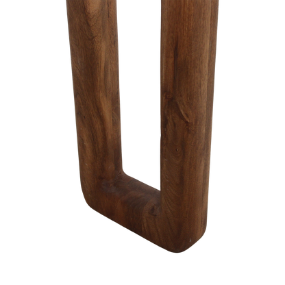 Mango Wood Console Table - Brown Bullnose Entryway Table