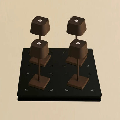 Combi Set Professional | 4 x Sarphati Mini Mocha Brown Rechargeable Table Lamps & 1 x Amstel Charging Station