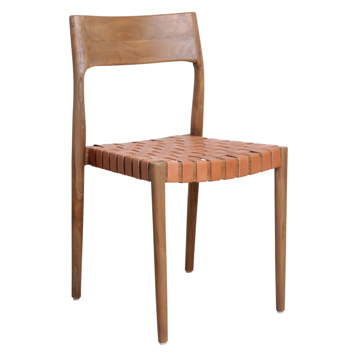 Freya teak dining room chair with leather - Natural