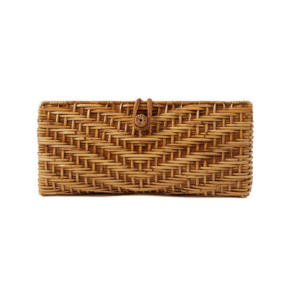 Rattan Clutch Bag - Natural Handwoven Summer Style