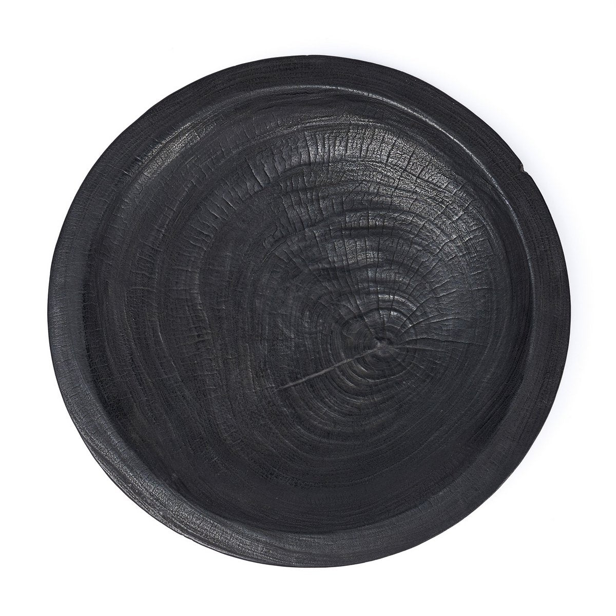 Wooden Bowl Plate - Extra Large Black Decorative Centerpiece Bowl