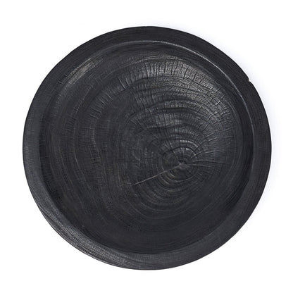 Wooden Bowl Plate - Extra Large Black Decorative Centerpiece Bowl