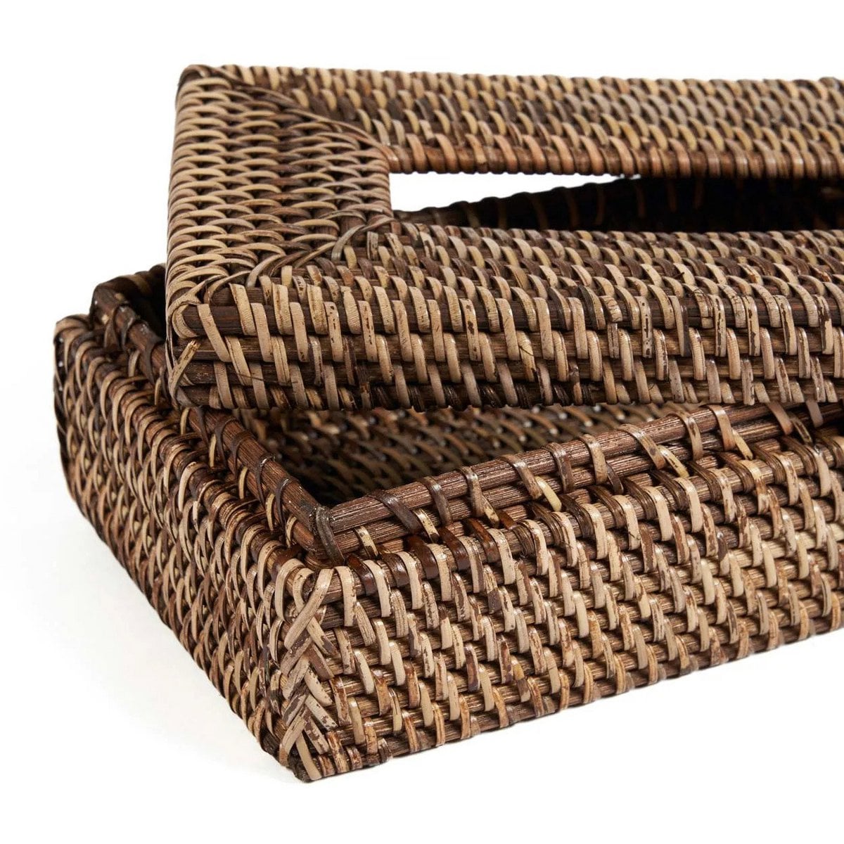 Rattan Tissue Box - Natural Brown