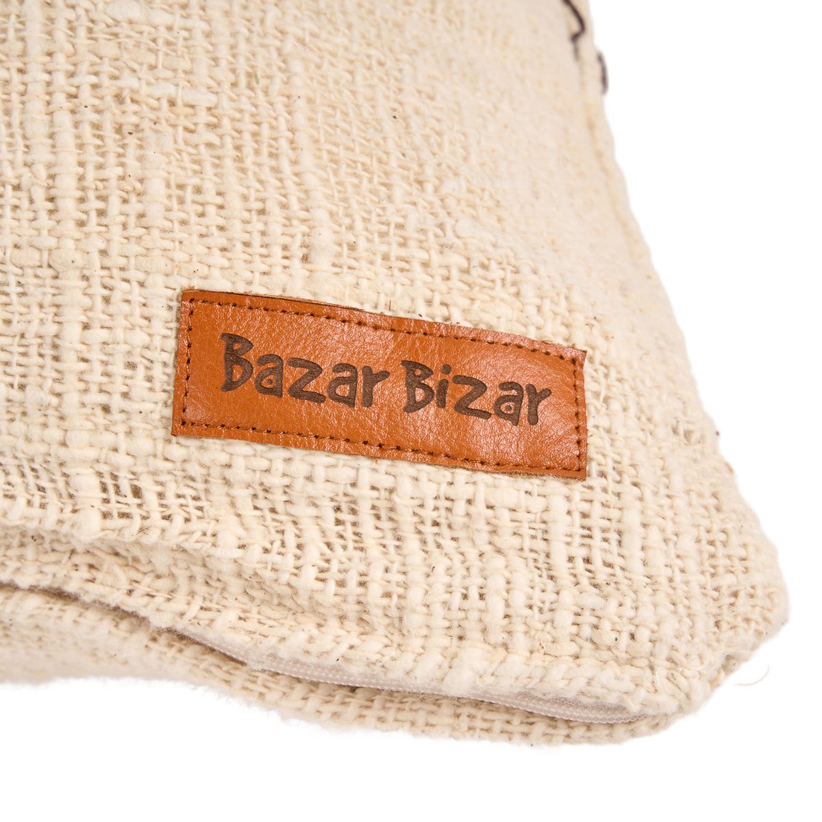Cotton Patchwork Cushion Cover - Natural Brown, 50x70 cm