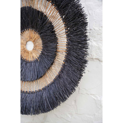 Banana Leaf Wall Decor - Black Maurea Wall Circle for Boho Style