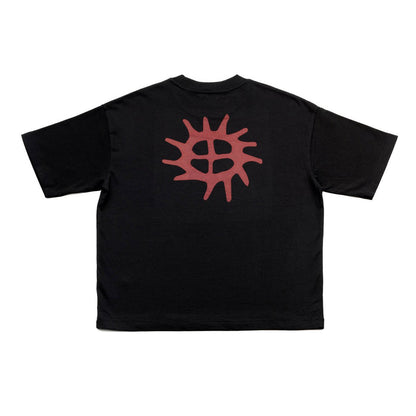 Black Graphic Tee - The Brand T-Shirt - Terracotta Accent - M