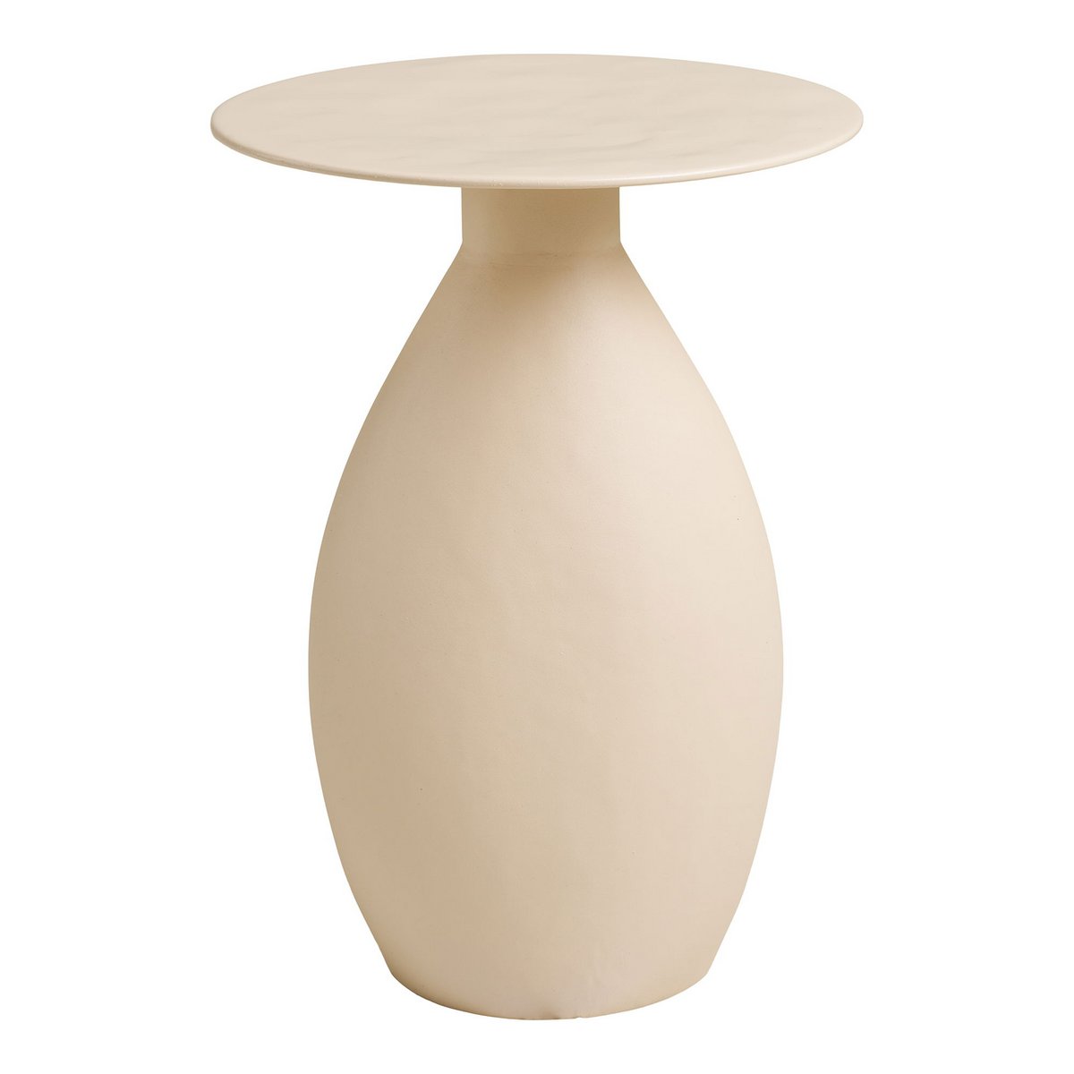Metal Side Table with Enamel Top – Off-White, Modern Style, 36x50 cm