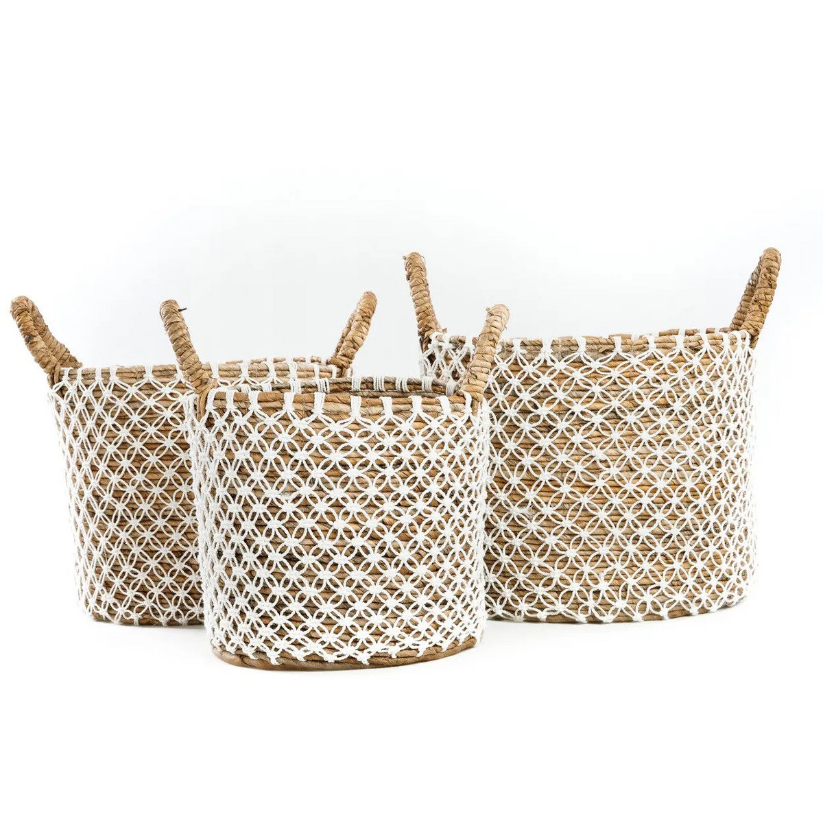 La Cesta de Macramé con Costura Cruzada - S