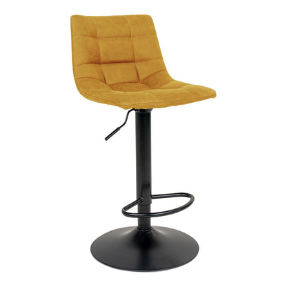 Middelfart Bar Chair - Mustard Yellow Velvet with Black Legs - set of 2