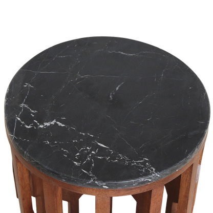 Lampung side table marble black - 40x40x50 cm