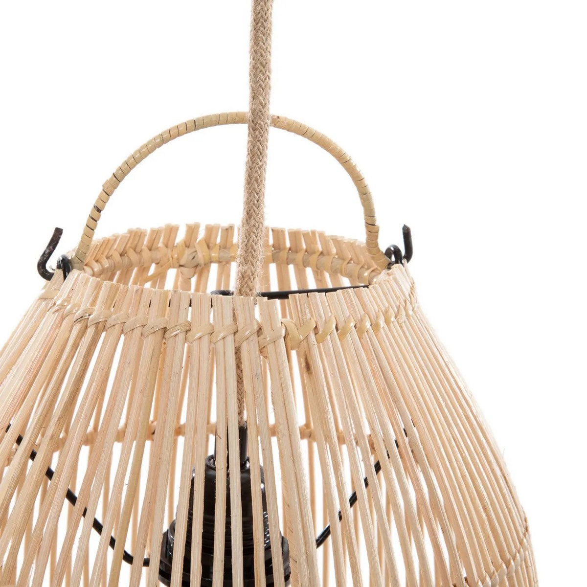 Rattan Pendant Light - Natural Bell Shape Small - Zuri