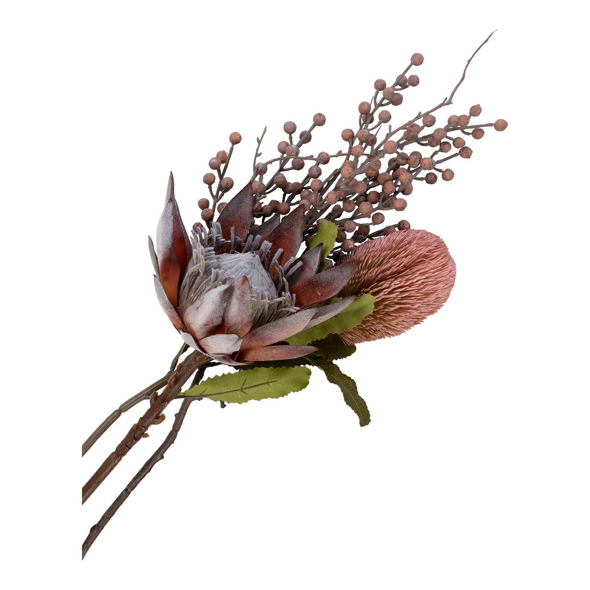 Artificial Flower Bouquet - King Protea & Rose Mix, 74cm