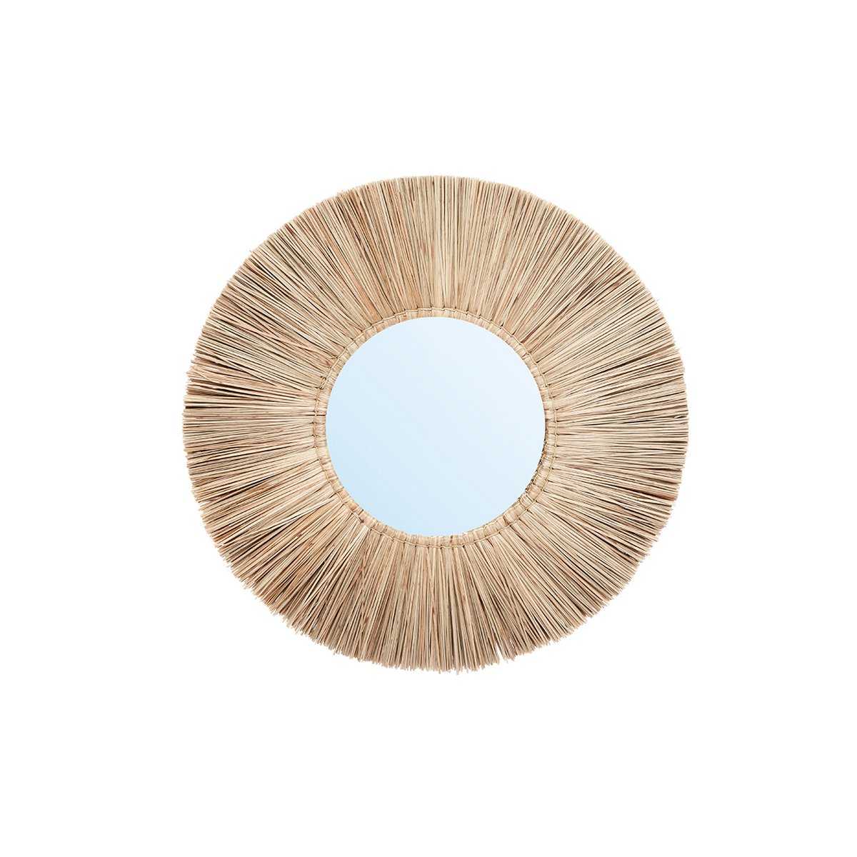 Natural Grass Wall Mirror - Large Boho Decor