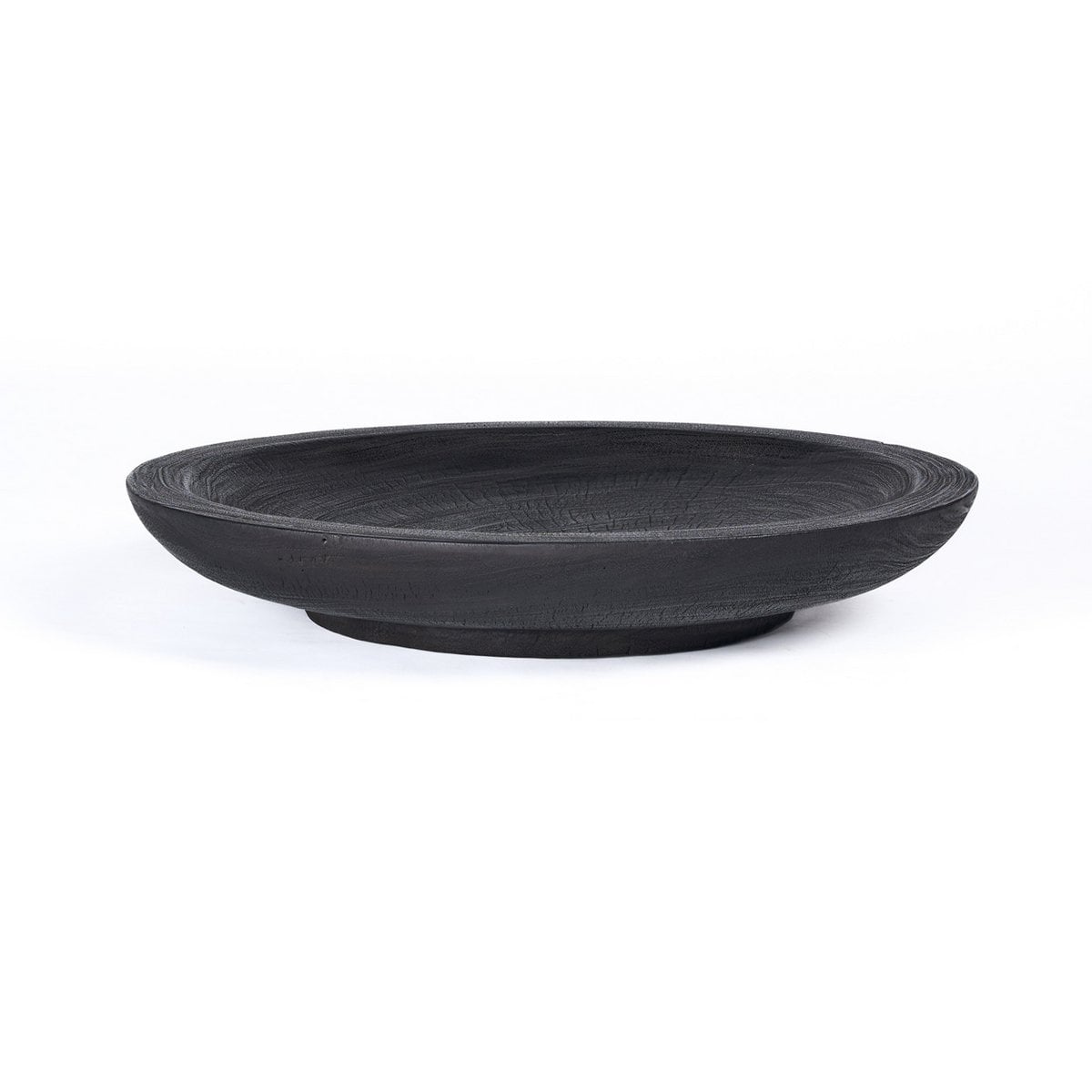 Wooden Bowl Plate - Extra Large Black Decorative Centerpiece Bowl