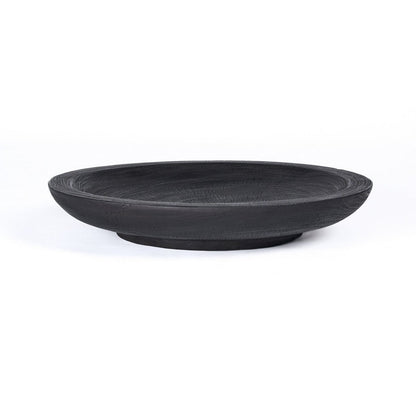 Wooden Bowl Plate - Extra Large Black Decorative Centerpiece Bowl