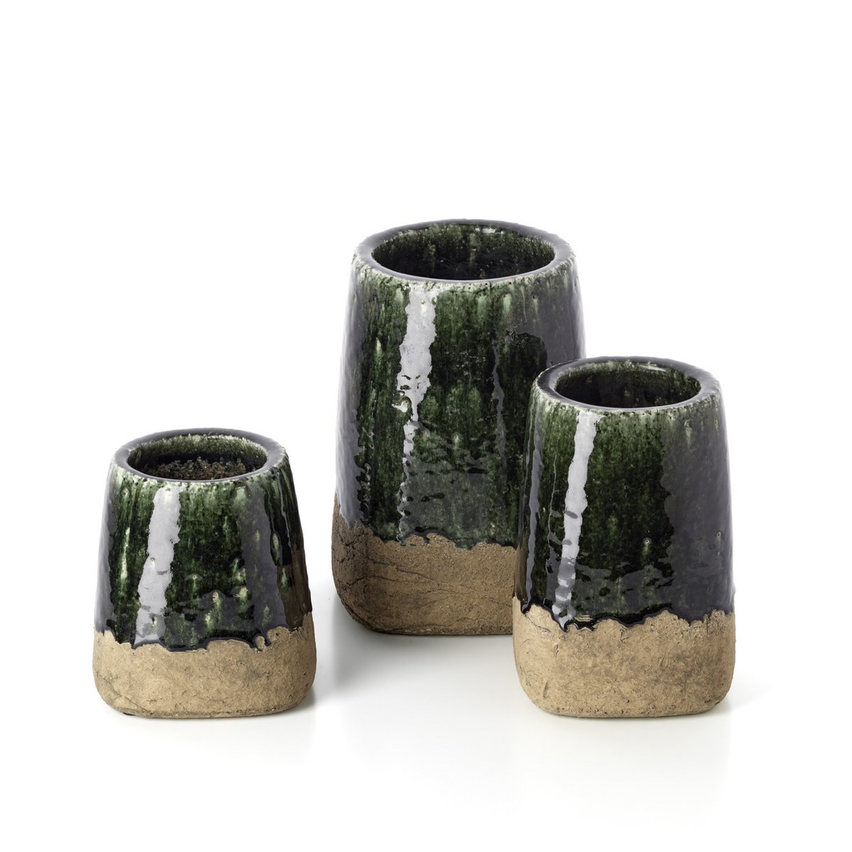 Concrete Planter - Moss Green Conical Planter - Medium