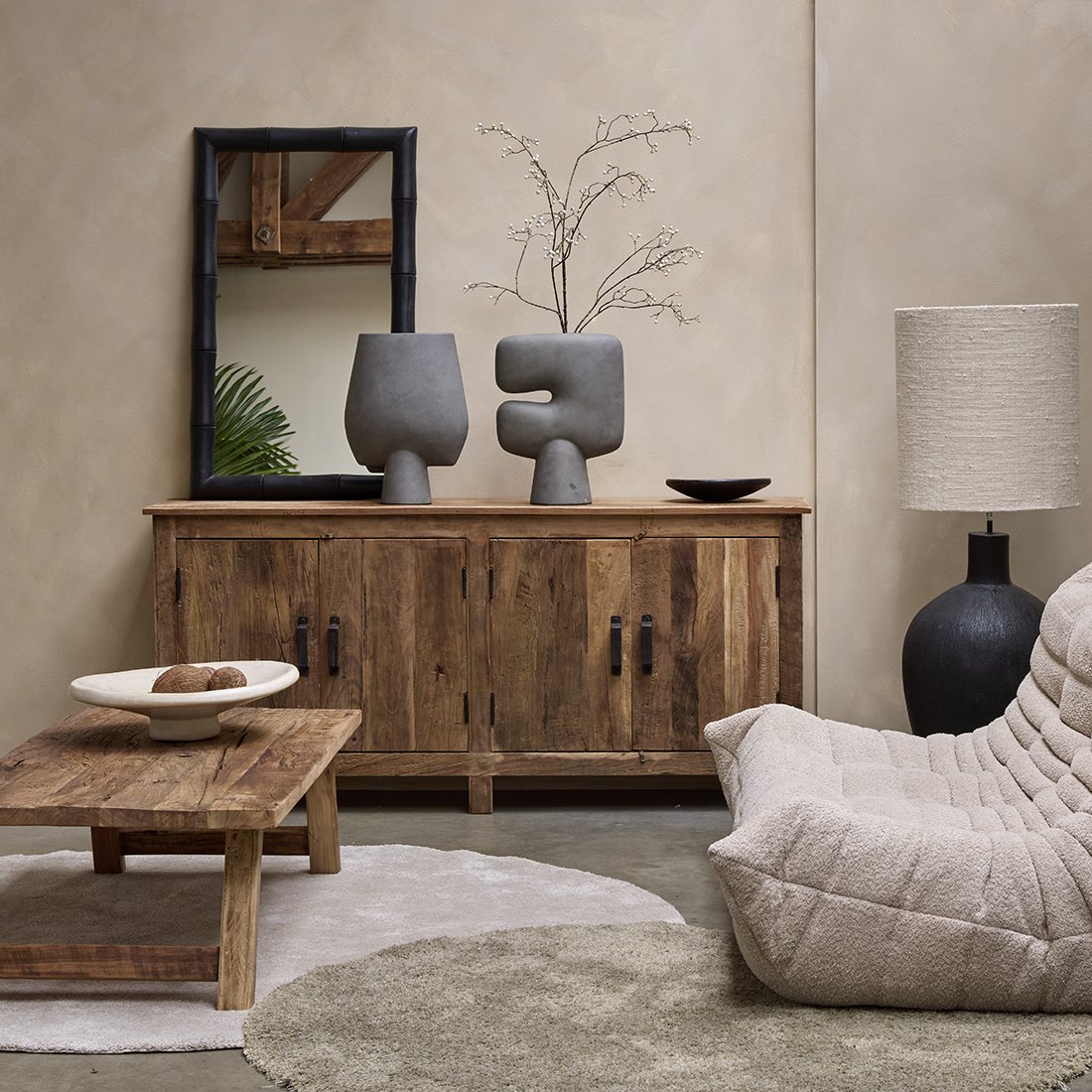 Recycled Wood Sideboard – Farmwood 4-Door Rustic Storage
