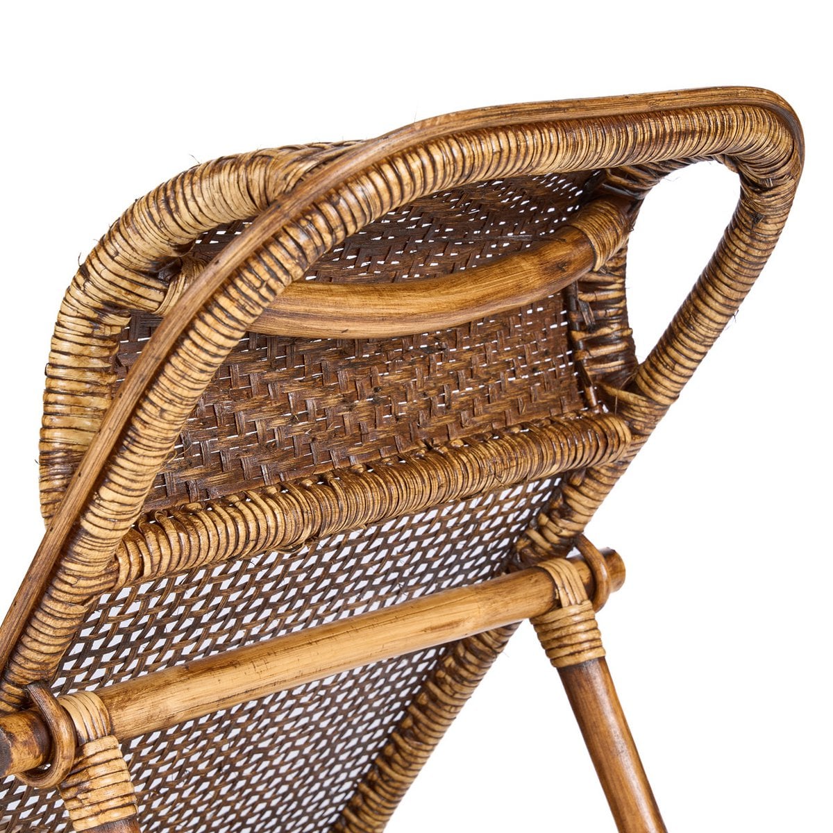 The Rattan Floor Lounger - Dark Walnut