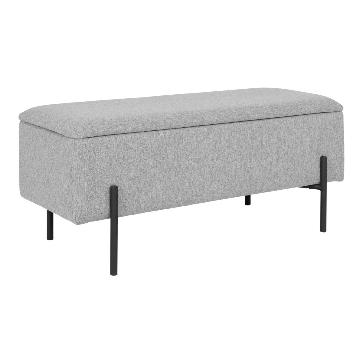 Banc Watford - Gris clair, Polyester, 95x36.5x43cm