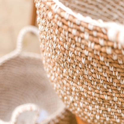 Banana Fibre Storage Basket - Round Macrame Laundry Hamper