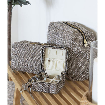Woven Jewelry Box – Brown Bohemian Style, Small 11cm Marrakech Box