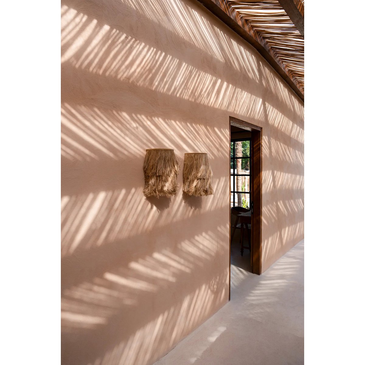 Abaca Wall Light - Natural Woven Sconce - Small