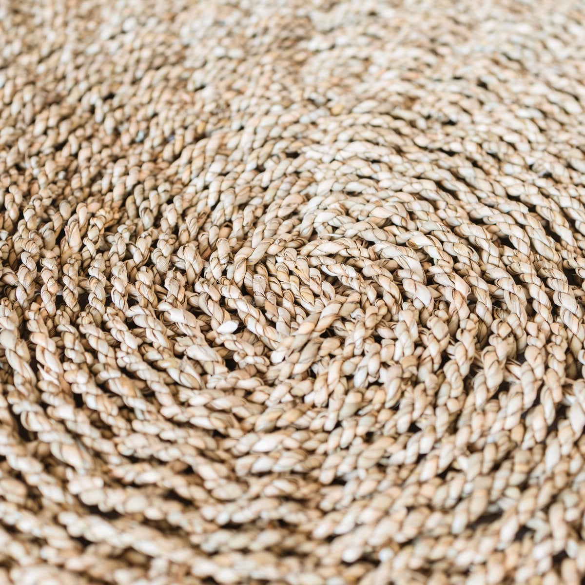 Seagrass Rug Round – Handwoven Boho Rug, Natural Beige – 100/120 cm