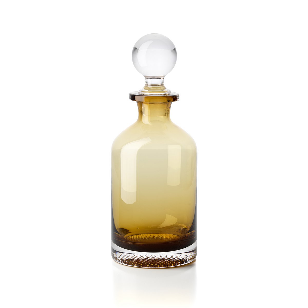 Glass Decanter Carafe - Amber Recycled Glass with Stopper