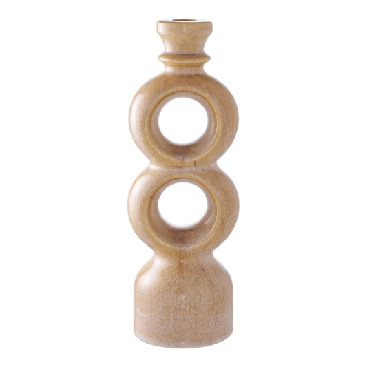 Candle Holder - Brown, Ceramic, 10.7x9.5x30.5 cm