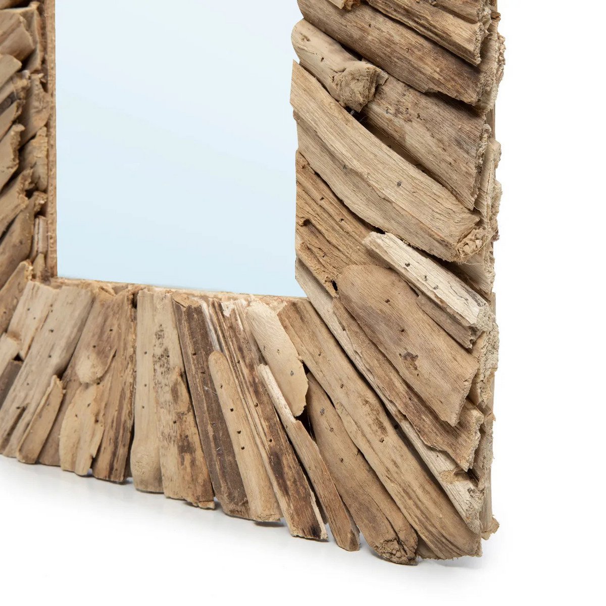 Driftwood Framed Wall Mirror - Natural Coastal Decor - Medium