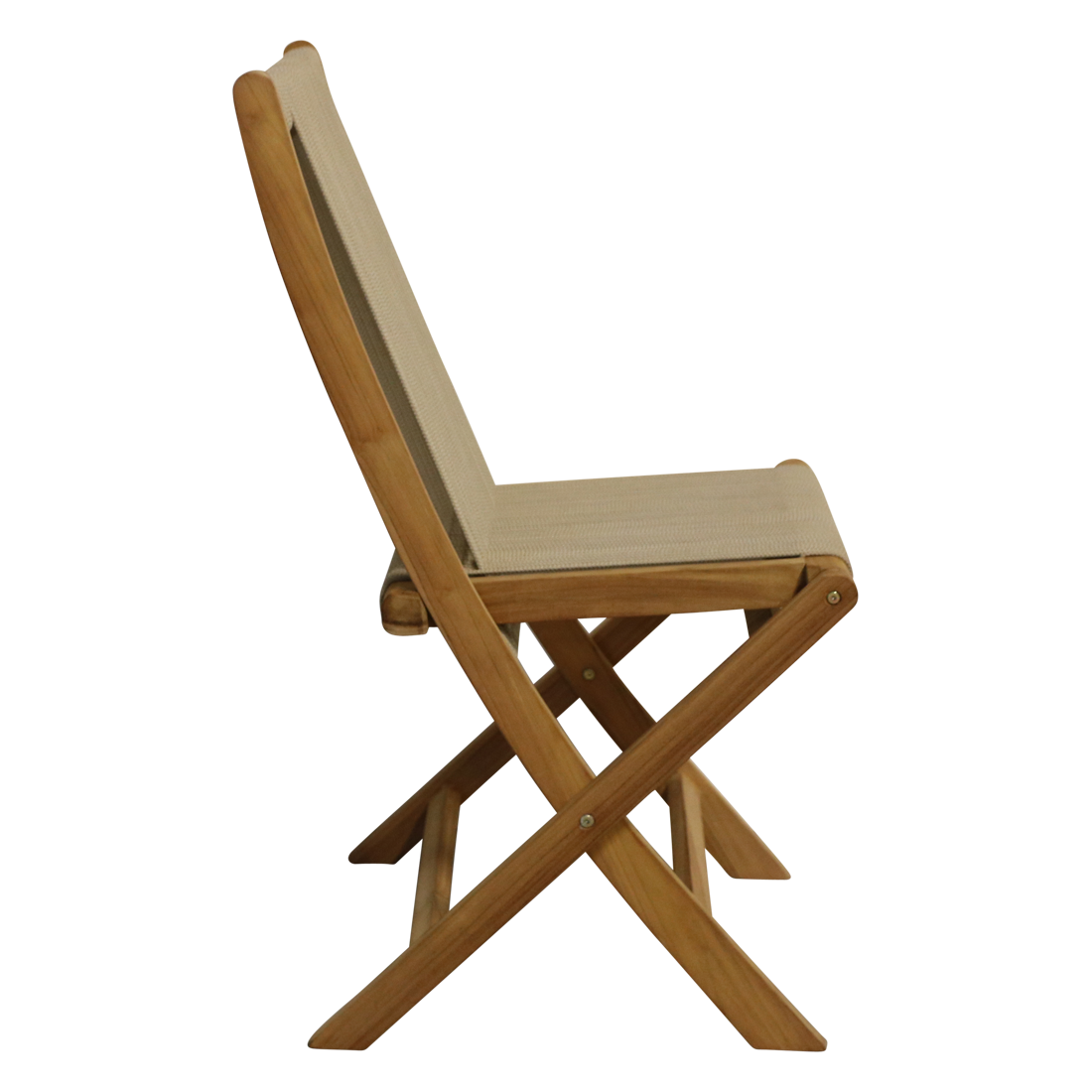 Teak Garden Chair with Rope Seat - Folding Outdoor Chair, Natural