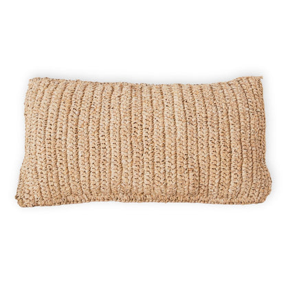 Raffia Kissen 50x30 cm mit Füllung Dekokissen Sofakissen DALUNG