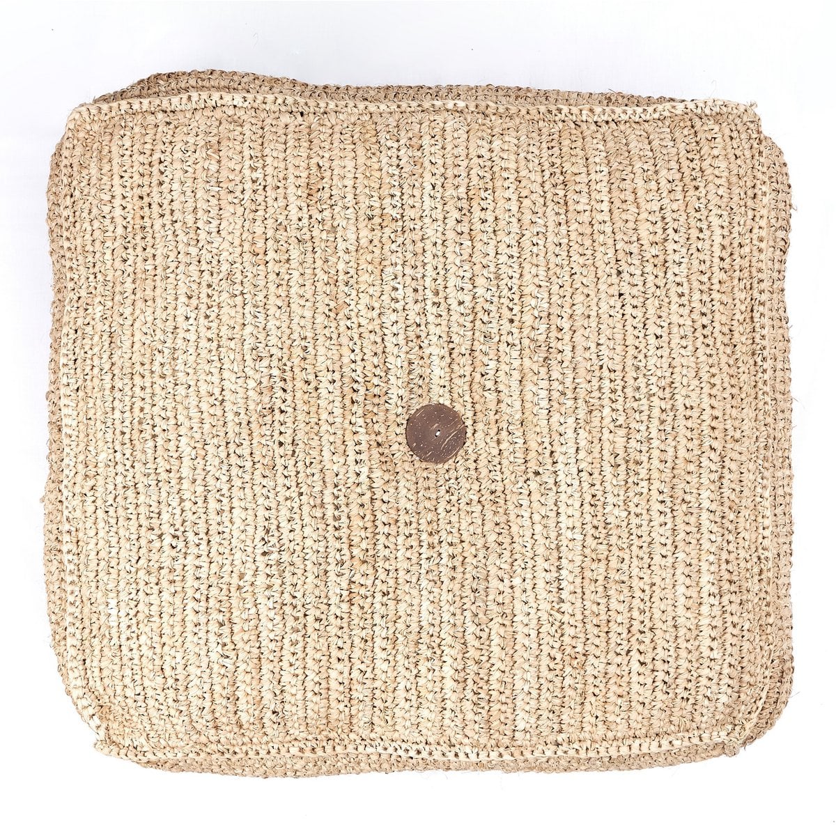 Raffia Pouf Beanbag - Hand Knitted Ottoman, Natural Fiber, Java