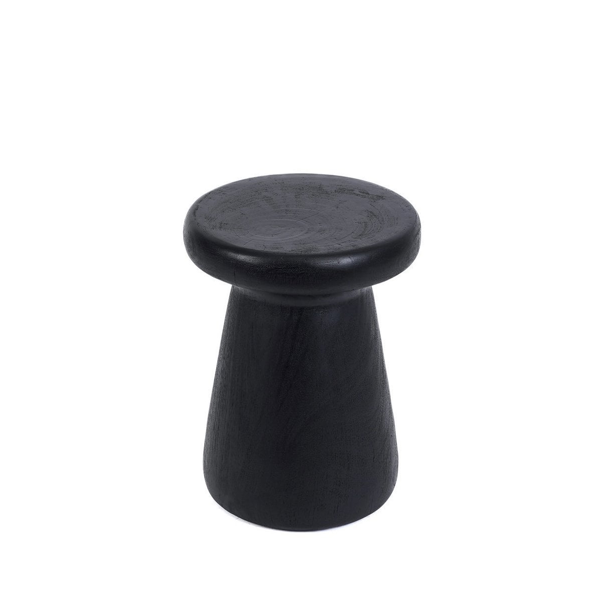 Suar Wood Stool - Black Minimalist Accent Stool