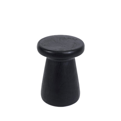 Suar Wood Stool - Black Minimalist Accent Stool