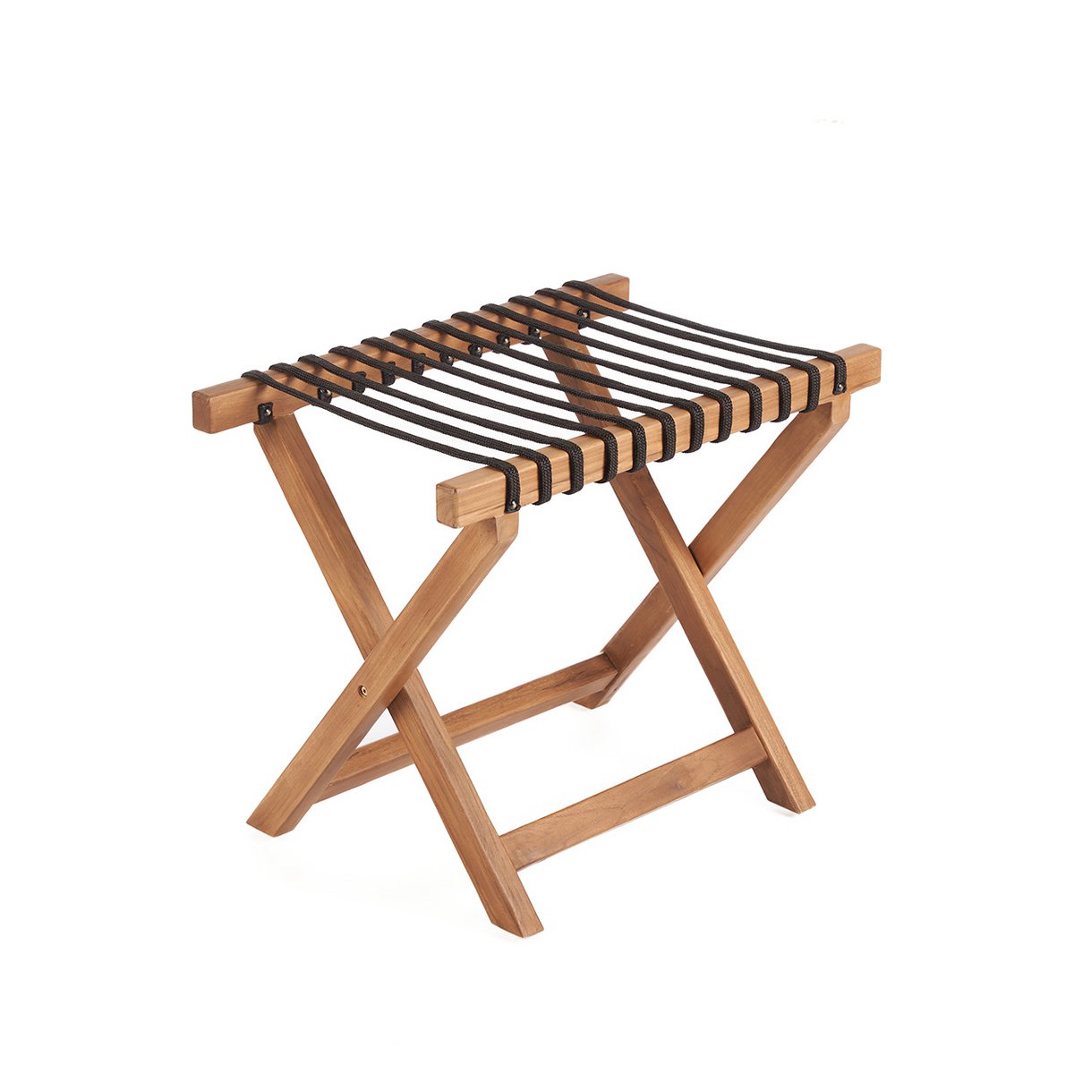 Natural Wood Luggage Rack - Foldable Guest Room Rack - Medium