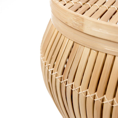 Bamboo Side Table Basket - Modern Storage | Soeji