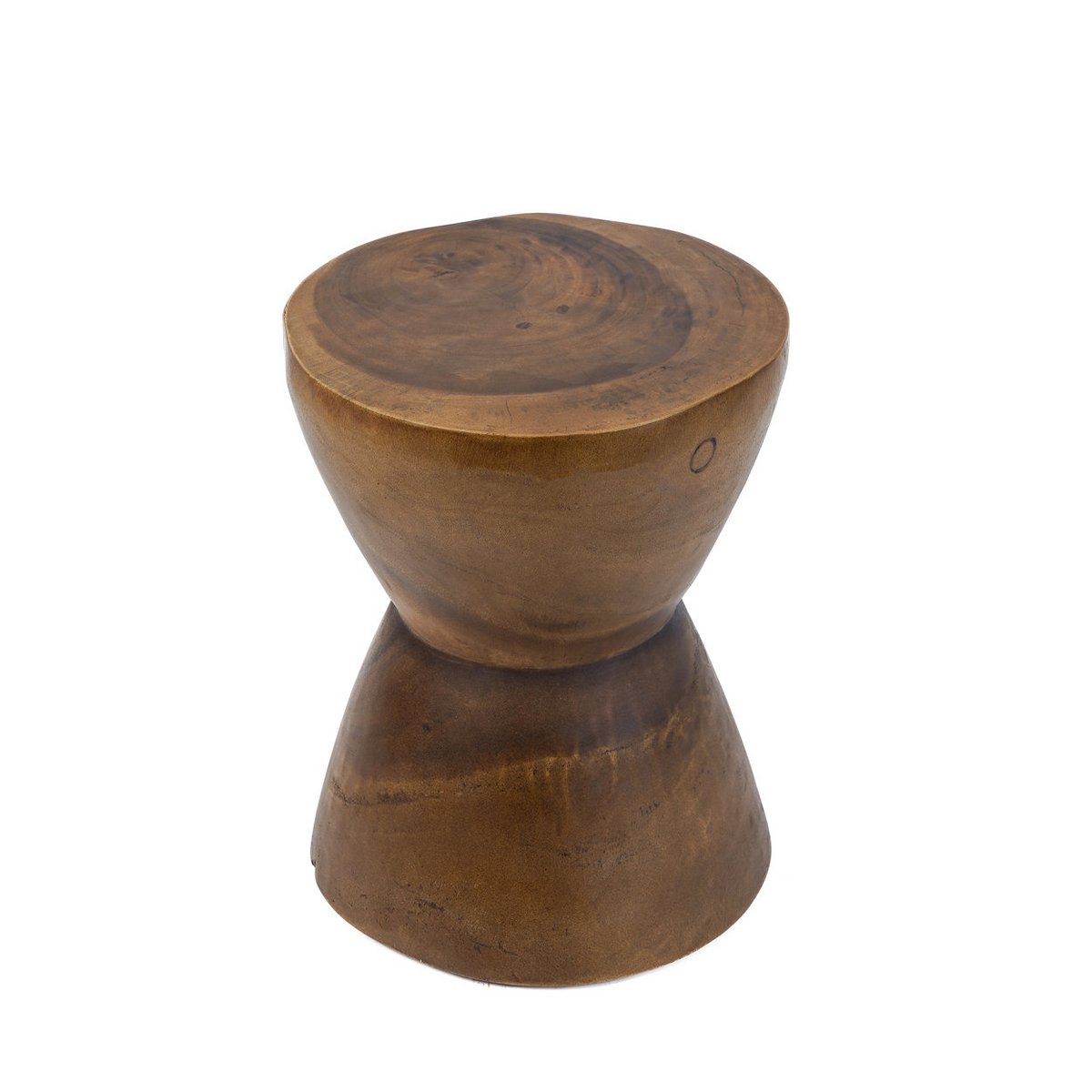 Suar Wood Stool - Natural Brown Accent Stool or Side Table