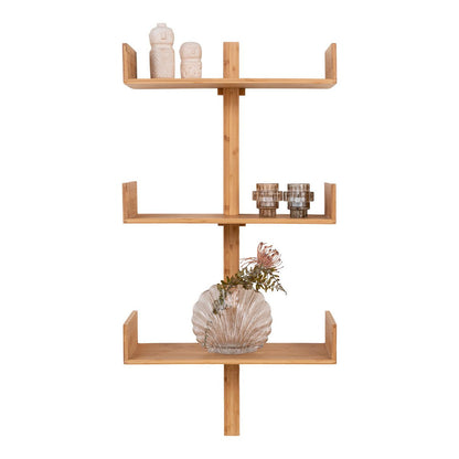 Bamboo Wall Shelf – Natural Wood Floating Shelf 50x102 cm