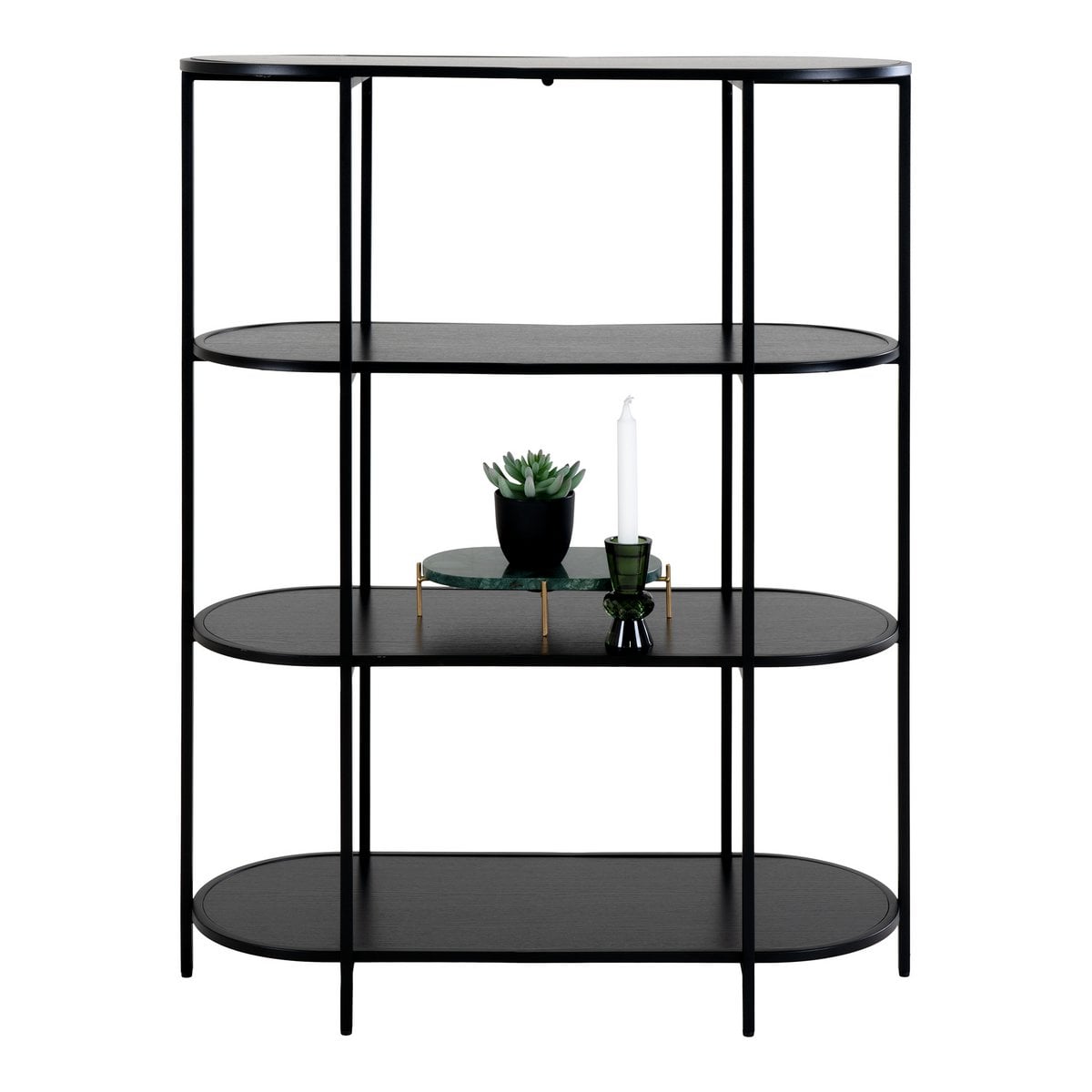Black Steel Wall Shelf – Modern Display Shelf, 85x36x111 cm
