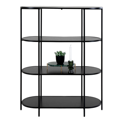 Black Steel Wall Shelf – Modern Display Shelf, 85x36x111 cm