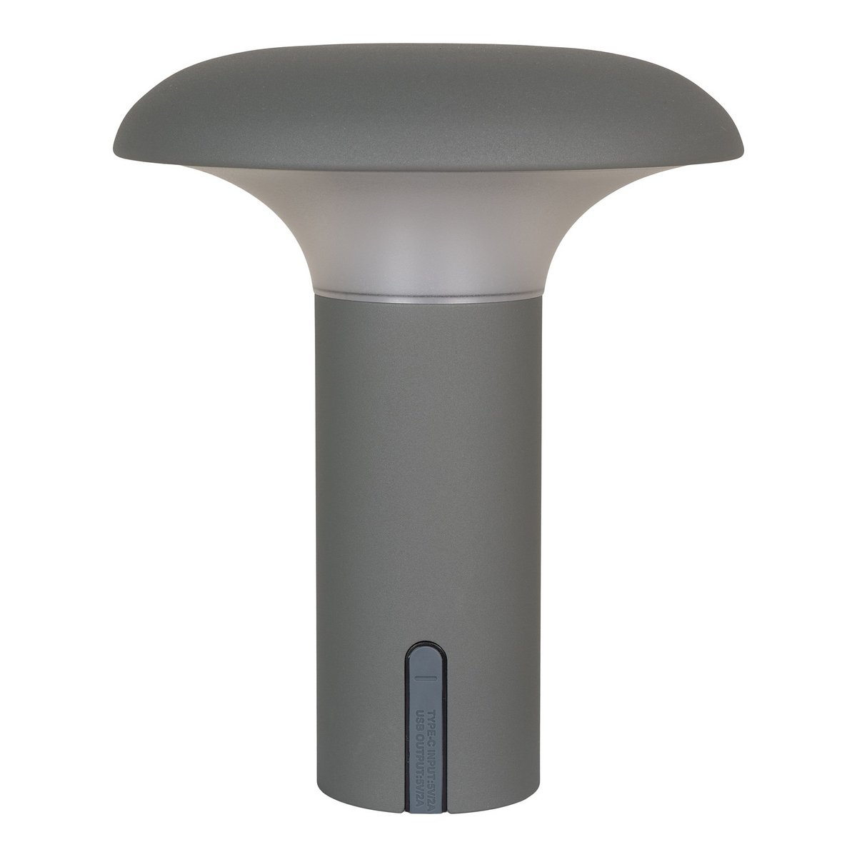LED Table Lamp - Rechargeable Grey Bedside Light, Portable