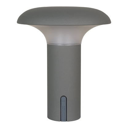 LED Table Lamp - Rechargeable Grey Bedside Light, Portable