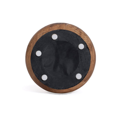 Suar Wood Stool - Natural Round Accent Stool or Side Table