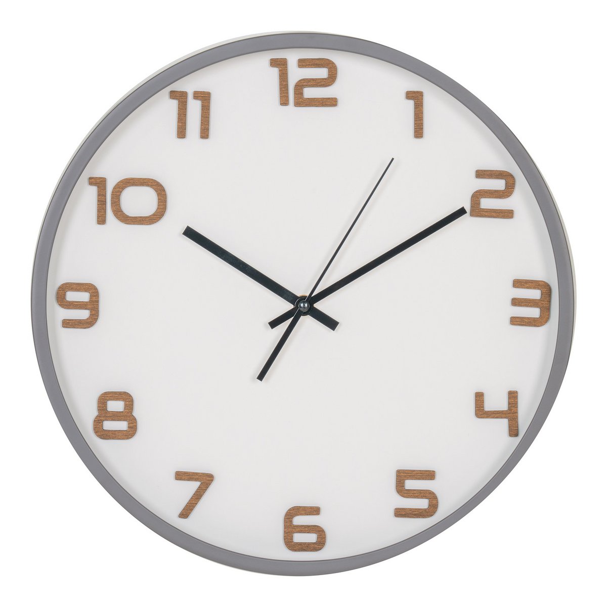 Greenwich Wall Clock - Grey, Glass, Plastic, Ø35cm