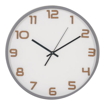 Greenwich Wall Clock - Grey, Glass, Plastic, Ø35cm